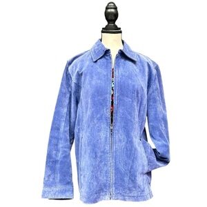 Chico’s Periwinkle Suede Jacket Size 2 (Large Fit)